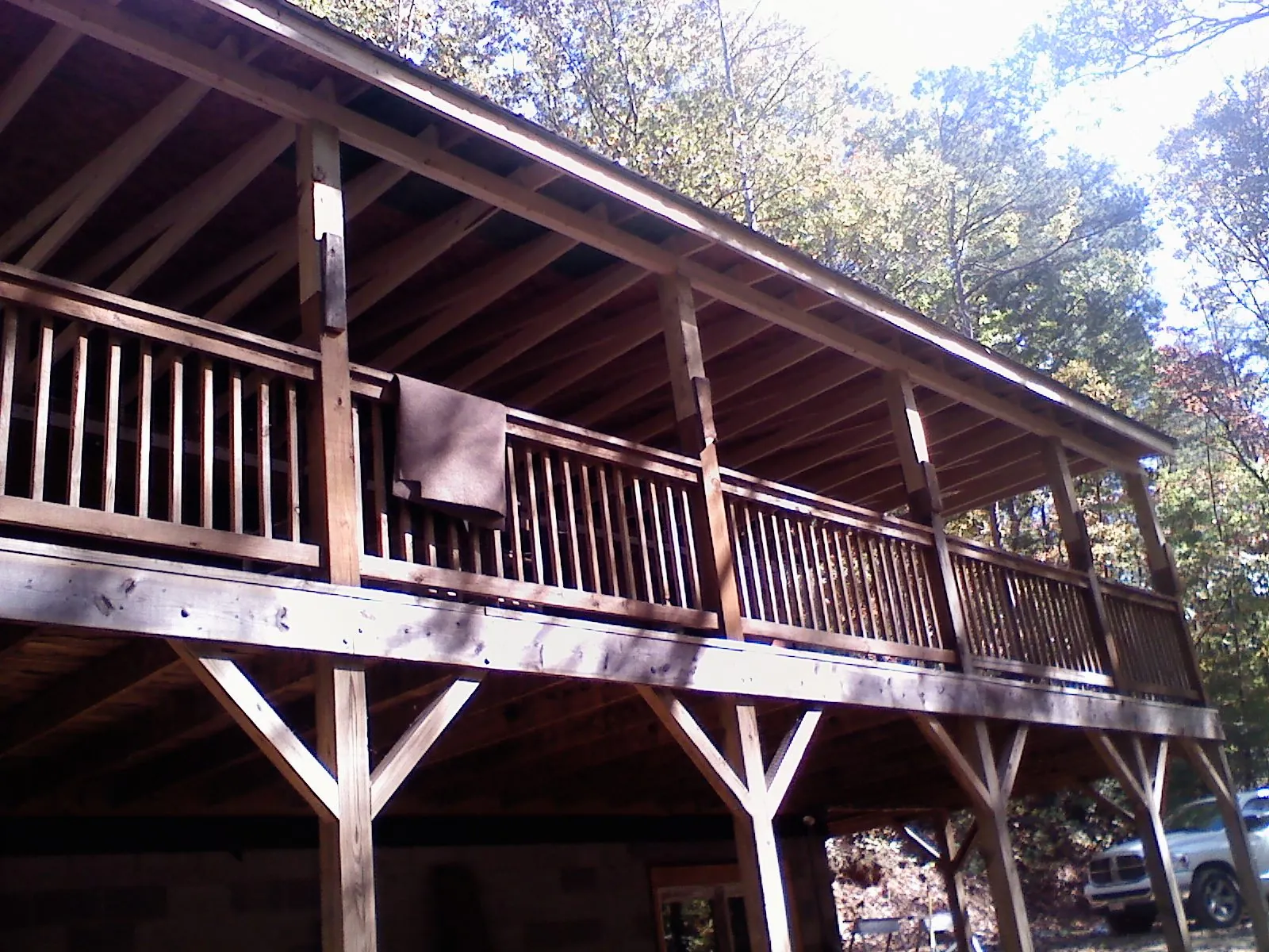 Timber framing under a new elevated porch and deck — Roof Leak Repair in Bel Air by Roofing Brothers